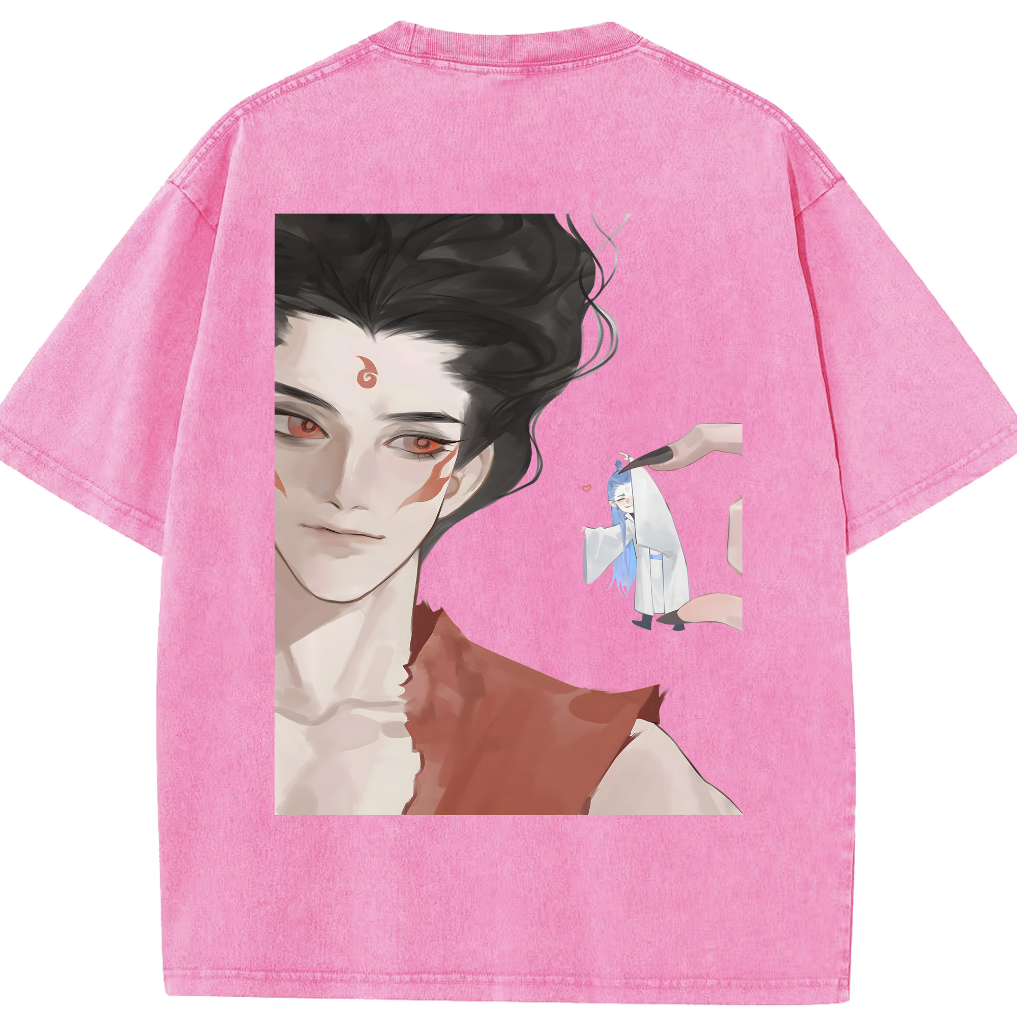 （画像用） Ne Zha 2 ナタ 魔童の大暴れ 綿100% ヴィンテージ風 半袖Tシャツ（背面プリント）